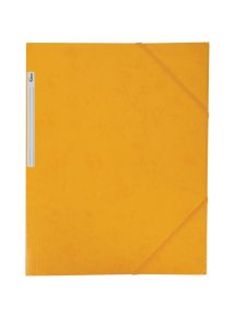 Chemise 3 rabats à élastiques en carte grainée 5/10ème 450g, jaune