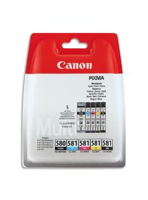 Cartouche Canon jet d'encre PGI-580/CLI-581, multipack noir et couleurs