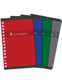 Carnet 11x17cm, 100 pages petits carreaux, spirale