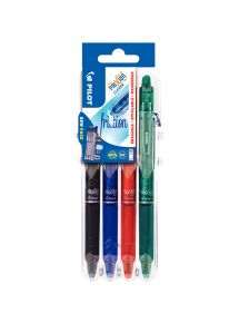 Stylo Frixion Clicker écriture 0,7mm, étui chevalet de 4 couleurs assorties
