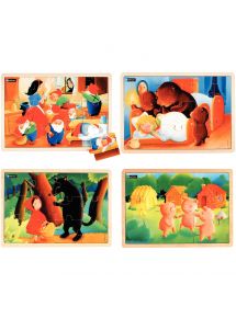 Lot de 4 puzzles, les contes n°2