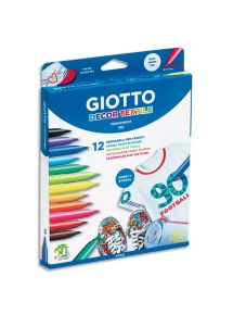 Feutre pour tissu Giotto, étui de 12, coloris assortis