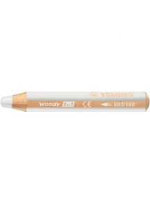 Crayon de couleur multi-talents Woody 3in1 Blanc titane
