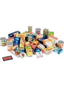 Lot de 40 produits d'épicerie + carte bancaire