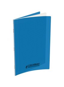 Cahier polypro 21x29,7cm, 48p, grands carreaux, bleu