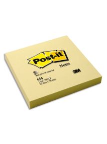 Bloc Post-it jaune format 76x76 mm, 100 feuilles