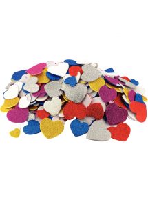 Sachet de 200 coeurs pailletés en mousse de caoutchouc adhésive