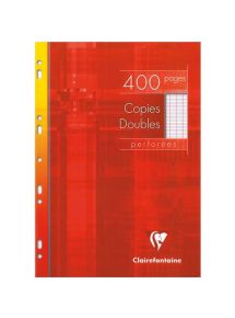 Copies doubles perforées 21x29,7cm, grands carreaux, 400 pages, 90g, 