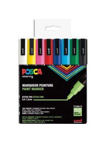 Boîte de 16 marqueurs Posca écriture 1,5mm couleurs assorties