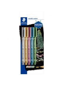 Blister de 5 marqueurs metalliques assortis