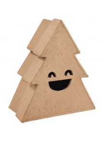Lot de 10 boites sapin sourire en carton brun