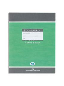 Cahier d'essai 17x22cm, 48p, grands carreaux, papier 60g 