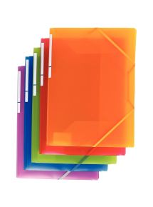 Carton de 30 chemises 3 rabats à élastiques COLOR FRESH en polypropylène, coloris assortis