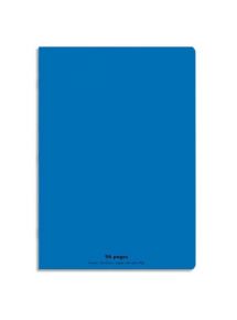 Cahier polypro 24x32cm, 48p, grands carreaux, 90g, turquoise