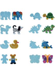 Sachet de 8 plaques préformées pour perles Hama taille maxi formes animaux
