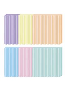 Pâte à cuire Fimo Soft 57g, lot de 6 pains coloris pastels assortis