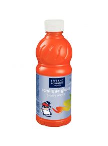 Peinture acrylique Glossy, flacon de 500ml, orange