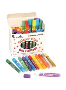 Blister 50 tubes glitter 10 ml glue pailleté  assortiments coloris