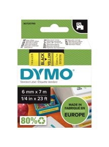 Recharge Dymo D1 6 mm x 7 m noir et jaune