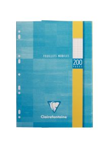 Feuillets mobiles perforés 21x29,7cm, grands carreaux, 200 pages, 90g