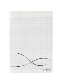 Cahier piqûre 48 pages , 24x32 cm, seyès, couverture polypropylène incolore