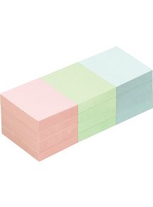 Lot de 12 blocs de notes repositionnables de 100 feuilles 40 x 50 mm couleurs pastels assorties