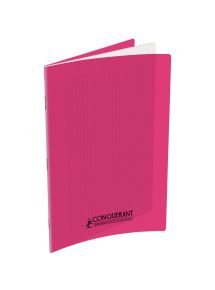 Cahier polypro 21x29,7cm, 96p, grands carreaux, rose