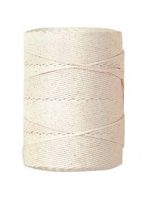 Pelote de 1 kg de coton tressé blanc diamètre 2 mm longueur environ 460 mètres