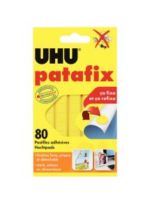 Pastille adhésive Patafix Uhu blanche, étui de 80