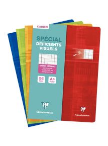 Cahier piqûre 96 pages, A4, seyès 2,5 mm agrandi, papier 90g