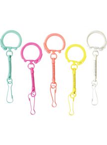 Sachet de 10 porte-clés coloris pop avec mousqueton