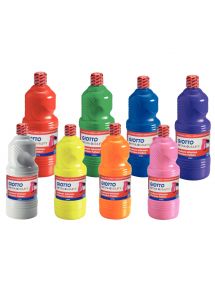 Gouache ultra lavable Giotto, lot de 8 flacons de 1l, couleurs assorties