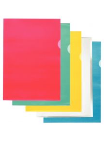 Boite de 100 pochettes coin en polypropylène grainé 9/100ème, coloris assortis