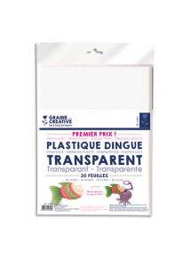 Plastique dingue transparent format 26x20cm, sachet de 30 feuilles