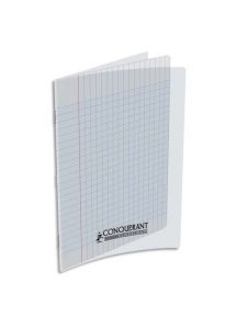 Cahier polypro 17x22cm, 48p, grands carreaux, incolore