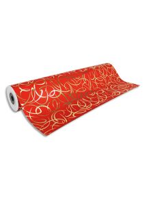 Papier cadeaux Premium 80g, 50x0,7 m, motifs rouge arabesque or