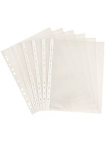 Pochette perforée ouverture en angle lisse cristal 6/100e, 21x29,7cm, sachet de 10 