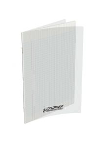 Cahier polypro 24x32cm, 48p, grands carreaux, incolore