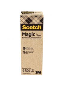 Ruban adhésif  Magic recyclé 19mmx33m, pack de 9 rouleaux