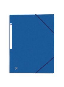Chemise 3 rabats à élastique en carte lustrée Top File, format A4, bleu