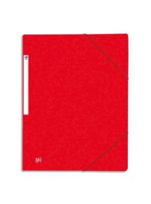 Chemise 3 rabats à élastique en carte lustrée Top File, format A4, rouge