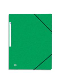 Chemise 3 rabats à élastique en carte lustrée Top File, format A4, vert