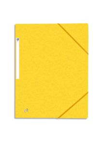 Chemise 3 rabats à élastique en carte lustrée Top File, format A4, jaune