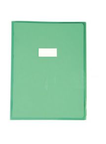 Protège-cahier 24x32cm 20/100è en PVC avec porte-étiquette Vert