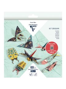 Pochette 60 feuilles origami 3 formats insectes
