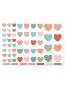 Gommette repositionnable forme cœur, pochette de 624 couleur et tailles assorties