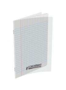 Cahier polypro 17x22cm, 48p, grands carreaux, incolore