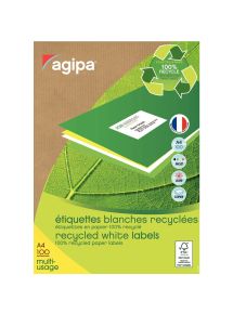 Boîte de 400 étiquettes multi-usages blanches recyclées 105x148,5mm