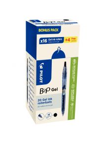Pack de 20 stylos gel B2P noirs dont 4 gratuits