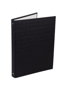 Classeur 4 anneaux en carton plastifié, format A4+, dos 2 cm, noir